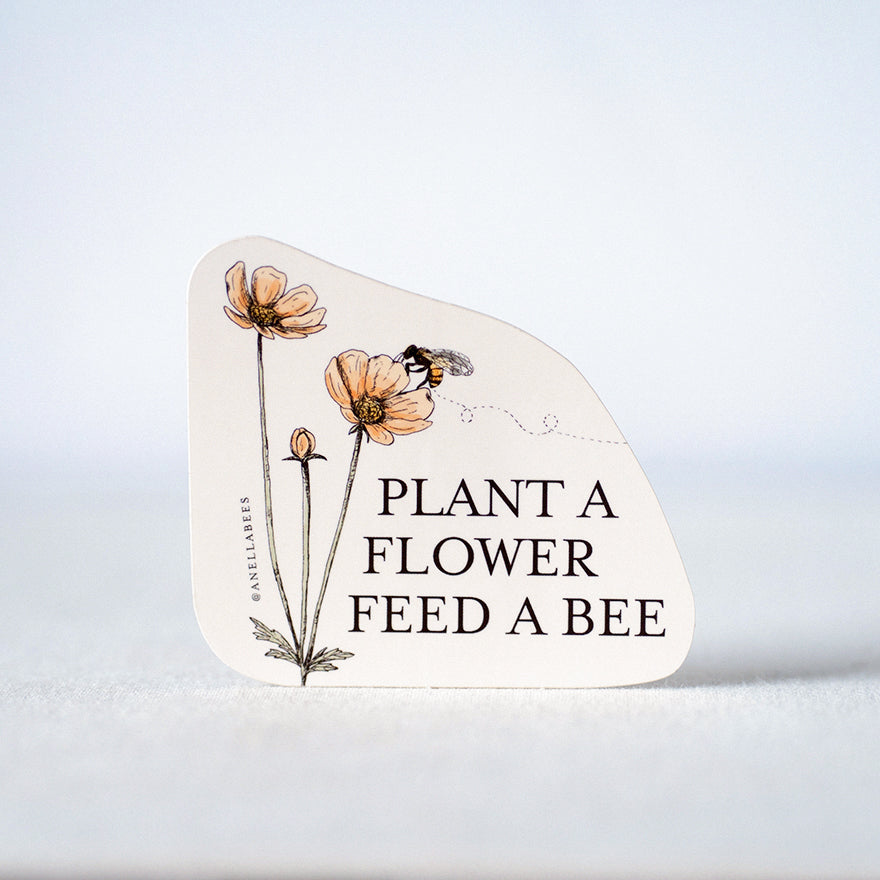 Bee-friendly Save the Bees sticker – vibrant and durable, ideal for environmentally conscious supporters.