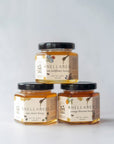 Pure honey sample set, 100% natural and raw honey, perfect for tasting, eco-friendly packaging, sustainably sourced, foodie gifts, best honey flight.