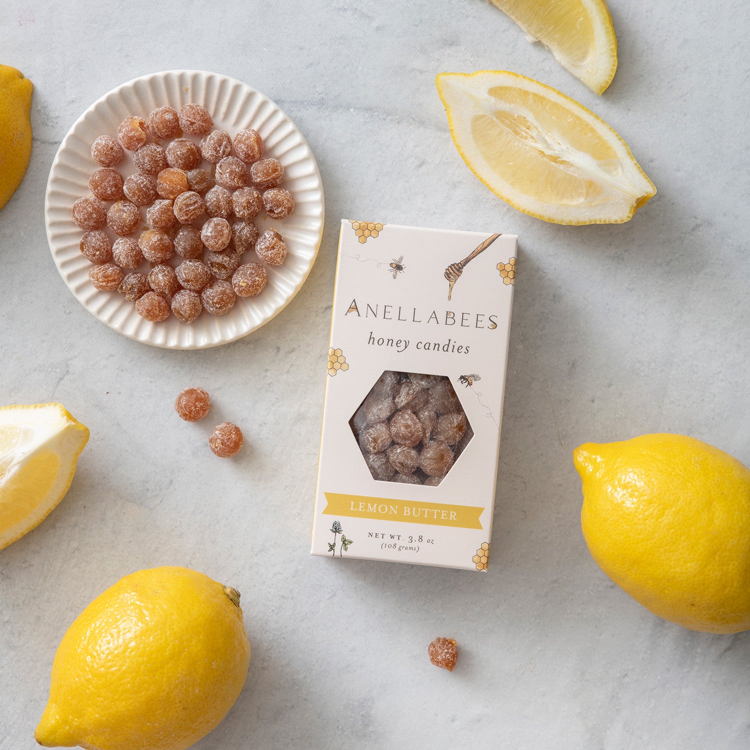 Gourmet honey candy, Organic honey candies, Raw honey candy, lemon honey throat drops