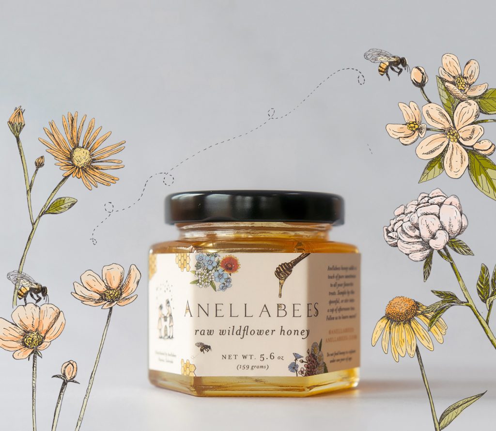 Raw wildflower honey, locally sourced from Colorado, 100% natural and pure, sustainably harvested, perfect for sweetening drinks and gifting.